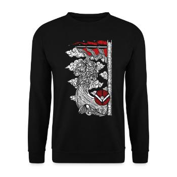 Navire viking Viking Captain Warrior Boat - Sweat-shirt Unisexe - noir - Devant - Alina (178cm) & Michal (187cm)