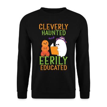 Clever ghostly characters Scary educated teacher H - Unisex Sweatshirt - black - Front - Alina (178cm) & Michal (187cm)