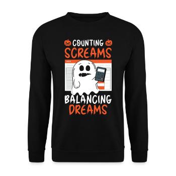 Counting Screams Balancing Dreams Halloween - Unisex Sweatshirt - black - Front - Alina (178cm) & Michal (187cm)
