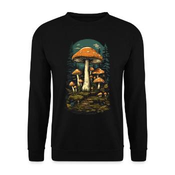Vintage Mushrooms Design Retro Forest Magic Mushroom Picker - Sweat-shirt Unisexe - noir - Devant - Alina (178cm) & Michal (187cm)