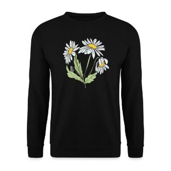 Marguerite de lune fleur cottagecore - Sweat-shirt Unisexe - noir - Devant - Alina (178cm) & Michal (187cm)
