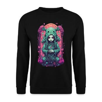 Occult Demon Love Gothic Pastel Black Magic - Unisex Sweatshirt - black - Front - Alina (178cm) & Michal (187cm)