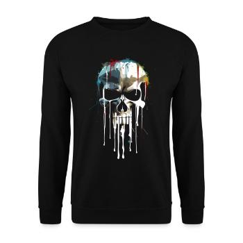 Crâne Crâne Mort Dégoulinant Peinture - Sweat-shirt Unisexe - noir - Devant - Alina (178cm) & Michal (187cm)