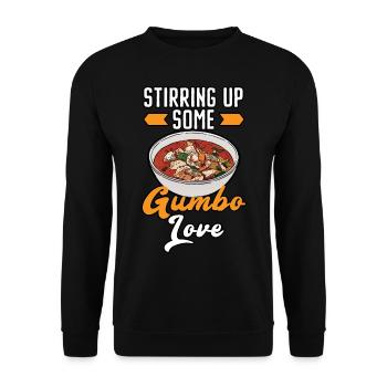 Gumbo Lovers Foodie Louisiane Manger Cuisine Cajun - Sweat-shirt Unisexe - noir - Devant - Alina (178cm) & Michal (187cm)