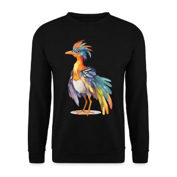 Niedlicher Archaeopteryx Pastell Dino Design - Unisex Pullover - Schwarz - Vorne - Alina (178cm) & Michal (187cm)