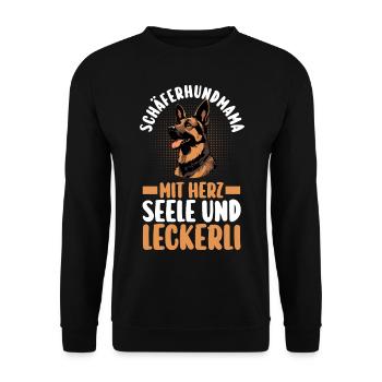 Hund Deutscher Schäferhund - Unisex Pullover - Schwarz - Vorne - Alina (178cm) & Michal (187cm)