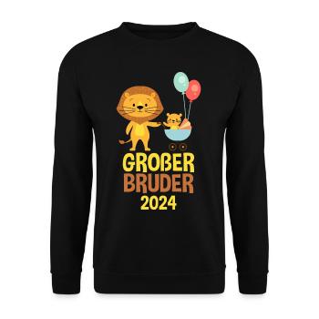 Grand Frère Lion 2024 - Sweat-shirt Unisexe - noir - Devant - Alina (178cm) & Michal (187cm)