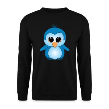 Süßer kleiner Pinguin - Unisex Pullover - Schwarz - Vorne - Alina (178cm) & Michal (187cm)