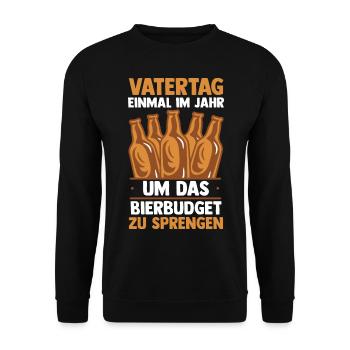 Papa Bier Vater Vatertag - Unisex Pullover - Schwarz - Vorne - Alina (178cm) & Michal (187cm)