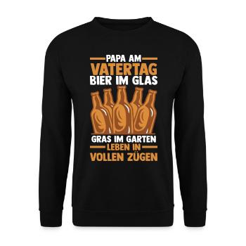 Papa Bière Père Fête des Pères - Sweat-shirt Unisexe - noir - Devant - Alina (178cm) & Michal (187cm)