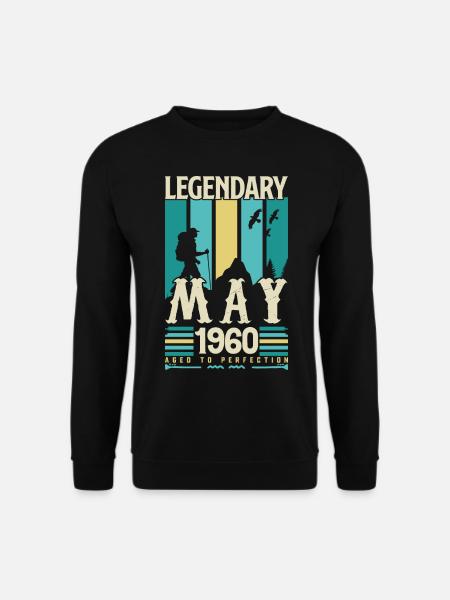 Mai 1960 Jubiläumsgeschenk, Jahrgang Mai 1960. - Unisex Pullover - Schwarz