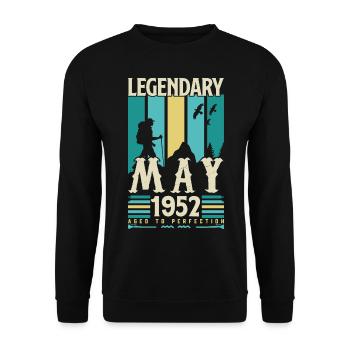 May 1952 Anniversary Gift, Vintage May 1952. - Unisex Sweatshirt - black - Front - Alina (178cm) & Michal (187cm)