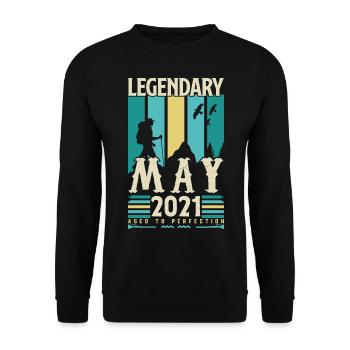 Mai 2021 Geburtstagsgeschenk, Jahrgang Mai 2021. - Unisex Pullover - Schwarz - Vorne - Alina (178cm) & Michal (187cm)
