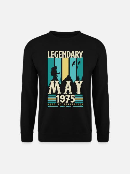 cadeau Anniversaire Mai 1975, Vintage mai 1975. - Sweat-shirt Unisexe - noir