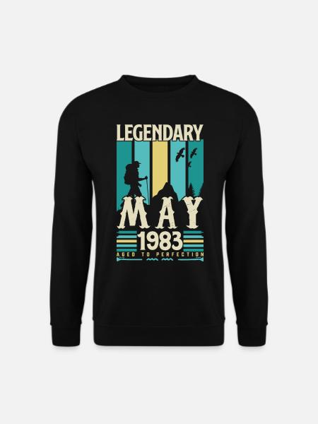 Mai 1983 Jubiläumsgeschenk, Jahrgang Mai 1983. - Unisex Pullover - Schwarz