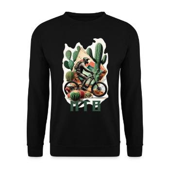 MTB Bike - Unisex Sweatshirt - black - Front - Alina (178cm) & Michal (187cm)