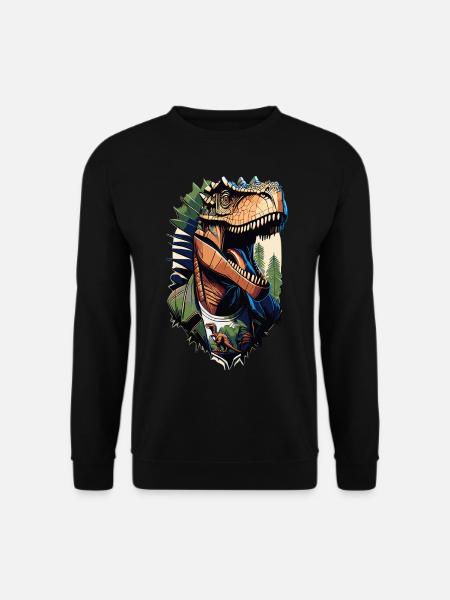 Tyrannosaurus Style - Cool Raptor in Jacket - Unisex Sweatshirt - black