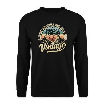 Février 1958 Vintage Rétro, Février 1958 Cadeau - Sweat-shirt Unisexe - noir - Devant - Alina (178cm) & Michal (187cm)