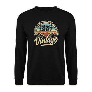 February 1987 Vintage Retro, February 1987 Gift - Unisex Sweatshirt - black - Front - Alina (178cm) & Michal (187cm)
