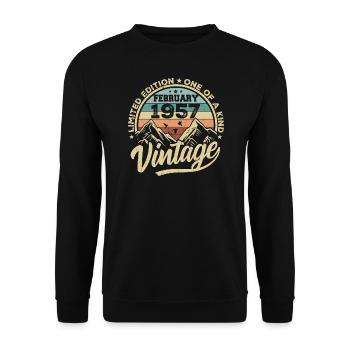 Février 1957 Vintage Rétro, Février 1957 Cadeau - Sweat-shirt Unisexe - noir - Devant - Alina (178cm) & Michal (187cm)