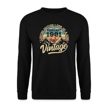 February 1981 Vintage Retro, February 1981 Gift - Unisex Sweatshirt - black - Front - Alina (178cm) & Michal (187cm)