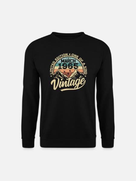 März 1965 Geburtstag - Jahrgang März 1965 - Unisex Pullover - Schwarz