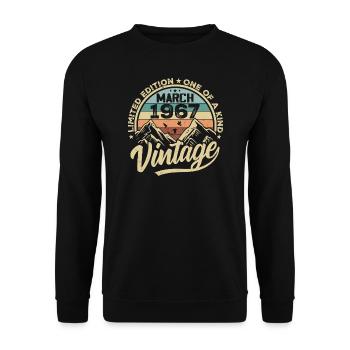 Mars 1967 Anniversaire - Millésime Mars 1967 - Sweat-shirt Unisexe - noir - Devant - Alina (178cm) & Michal (187cm)