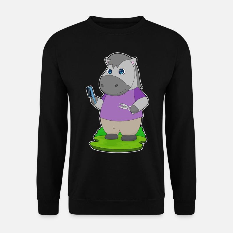 Cheval coiffeur Ciseaux Peigne - Sweat-shirt Unisexe - noir