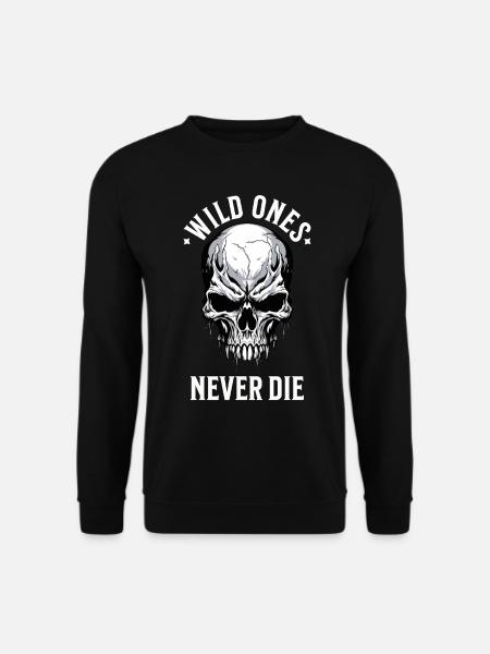 Totenkopf Totenschädel Skelett Motorrad Biker Gang - Unisex Pullover - Schwarz