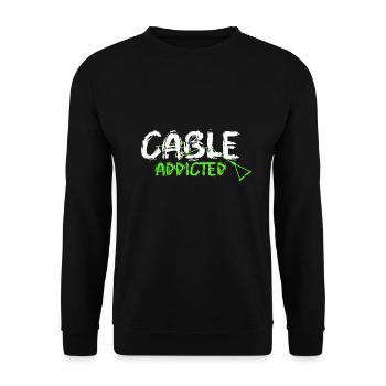 cable addicted wakeboard motiv Gift Boat Wake - Unisex Sweatshirt - black - Front - Alina (178cm) & Michal (187cm)