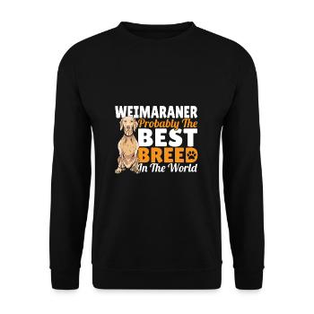 Weim Dog Weimaraner Lover Weimaraner Fanartikel - Unisex Pullover - Schwarz - Vorne - Alina (178cm) & Michal (187cm)