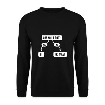 Êtes-vous un chien drôle mignon organigramme t-shirt - Sweat-shirt Unisexe - noir - Devant - Alina (178cm) & Michal (187cm)
