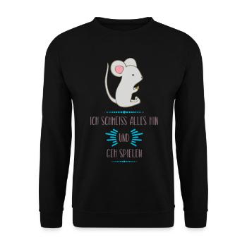 Maus Spielzeit Cartoon - Unisex Pullover - Schwarz - Vorne - Alina (178cm) & Michal (187cm)