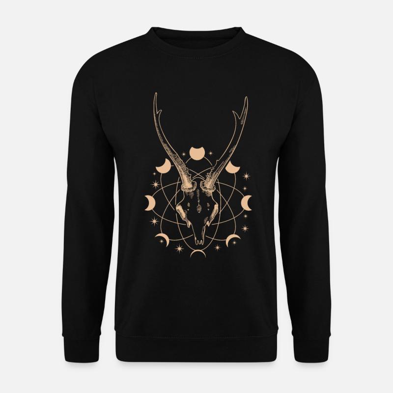 Okkultes Mondzyklus Geweih Goth - Unisex Pullover - Schwarz