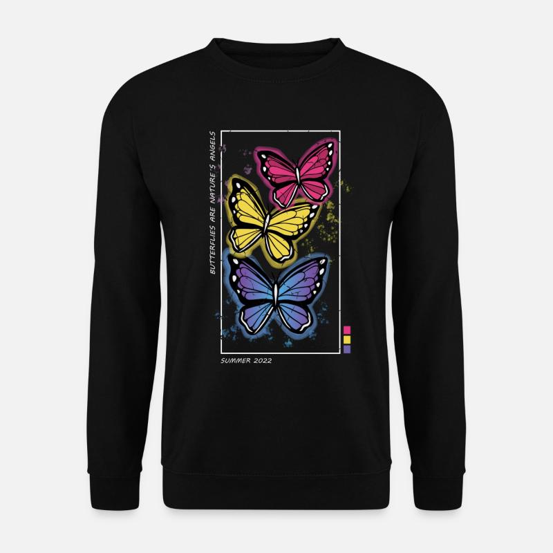 Bunte Schmetterlinge - Unisex Pullover - Schwarz