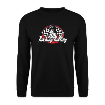 Rocking Rolling - Race Pin Up - Unisex Sweatshirt - black - Front - Alina (178cm) & Michal (187cm)
