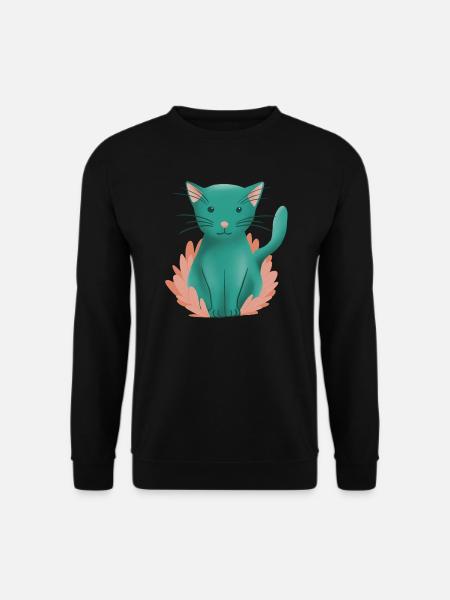 Cute kitten cat and nature - Unisex Sweatshirt - black