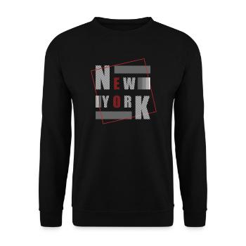 New York USA Amérique Voyage New York Empire Stater - Sweat-shirt Unisexe - noir - Devant - Alina (178cm) & Michal (187cm)