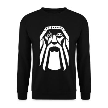Wikingerkrieger (weiß) - Unisex Pullover - Schwarz - Vorne - Alina (178cm) & Michal (187cm)