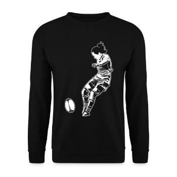 Rugby Player Girls - Unisex Sweatshirt - black - Front - Alina (178cm) & Michal (187cm)