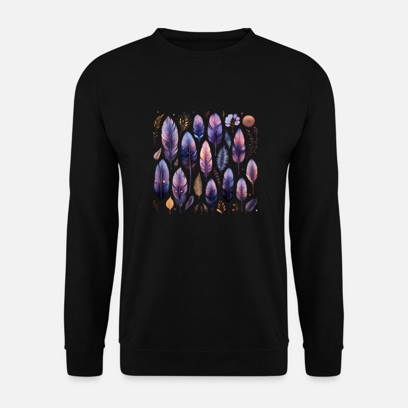Bunte Federn - Unisex Pullover - Schwarz
