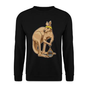 Kangaroo Tennis Tennis Racket - Unisex Sweatshirt - black - Front - Alina (178cm) & Michal (187cm)
