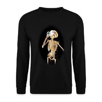 Bier - es ist immer wieder einen Versuch wert ;-) - Unisex Pullover - Schwarz - Vorne - Alina (178cm) & Michal (187cm)