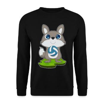 Hund Volleyballspieler Volleyball Sport - Unisex Pullover - Schwarz - Vorne - Alina (178cm) & Michal (187cm)