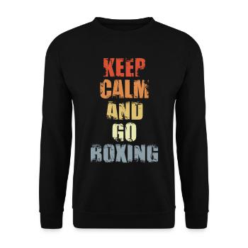 Gardez votre calme et faites de la boxe - Sweat-shirt Unisexe - noir - Devant - Alina (178cm) & Michal (187cm)