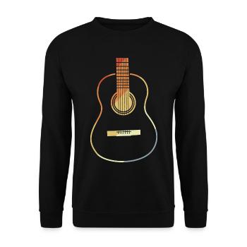 Guitar VIntage Look - Unisex Sweatshirt - black - Front - Alina (178cm) & Michal (187cm)