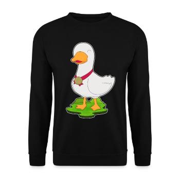 Ente Medaille - Unisex Pullover - Schwarz - Vorne - Alina (178cm) & Michal (187cm)