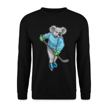 Koala Hockey Stick - Unisex Sweatshirt - black - Front - Alina (178cm) & Michal (187cm)