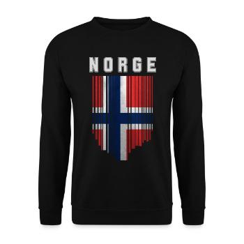 Norwegische Flagge, Norwegischer Stolz - Unisex Pullover - Schwarz - Vorne - Alina (178cm) & Michal (187cm)