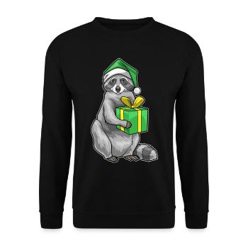 Forfait Noël raton laveur - Sweat-shirt Unisexe - noir - Devant - Alina (178cm) & Michal (187cm)